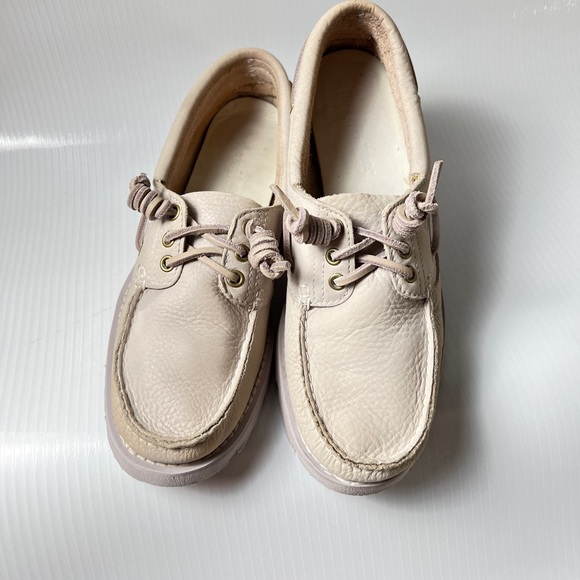 Lt Purple Leather Hand Sewn Slip On Boat Shoes Timberland Women’s Size 8 - Picture 10 of 11